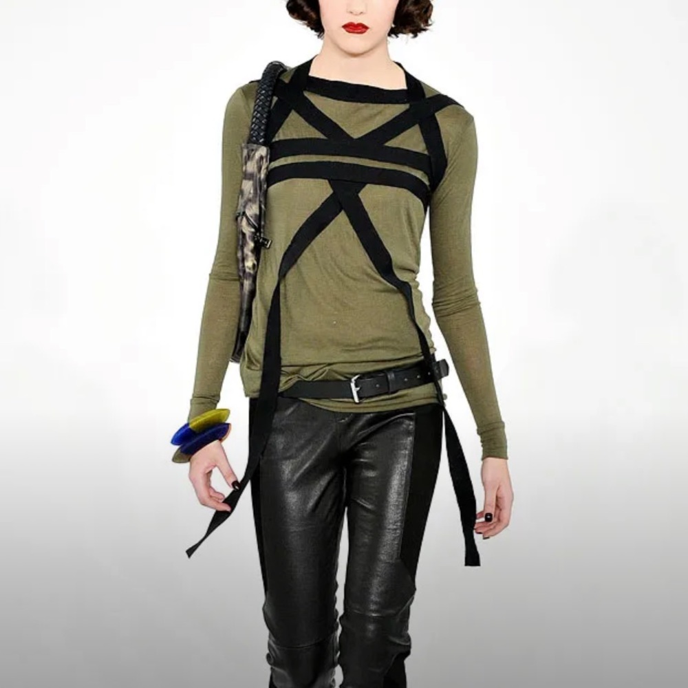 Lamb Long sleeve olive jersey top